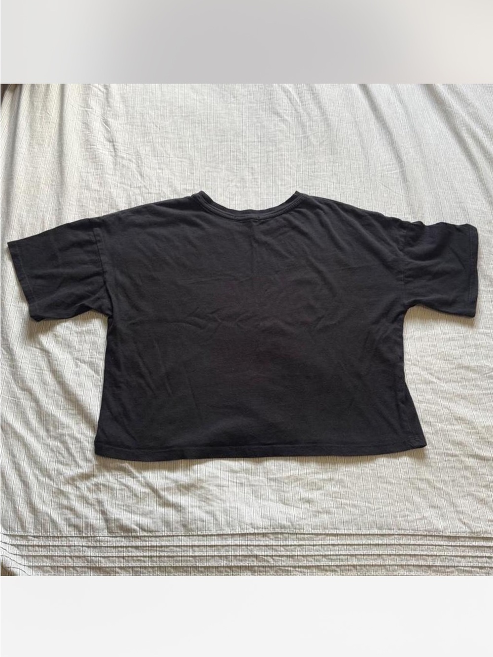 Women’s Relaxed Boxy Black Short Sleeve Cropped Tee